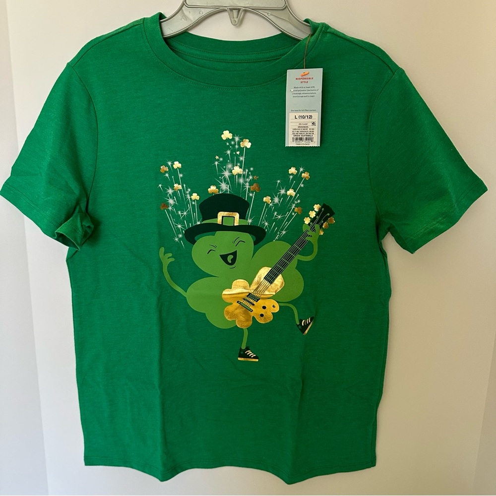 Cat & Jack St. Patrick’s Day Shirt Size L NEW